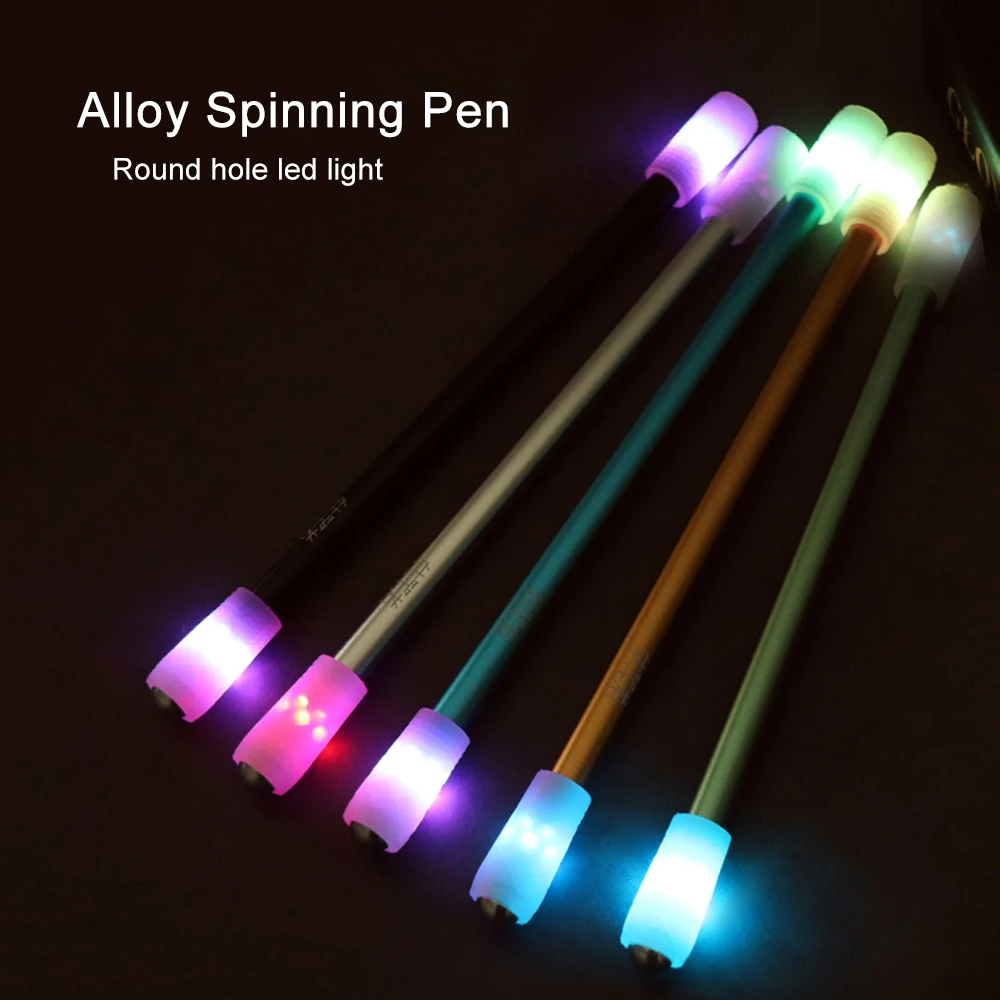 LED Spinning Pen Rotating Gaming Ballpoint Pen For Adult Kids Stress Relieve Rotating Gel Pens Anti-slip Hand Student Stationary