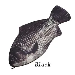 Realistic Fish - Shaped Multi - Purpose Zipper Pouch (Black)