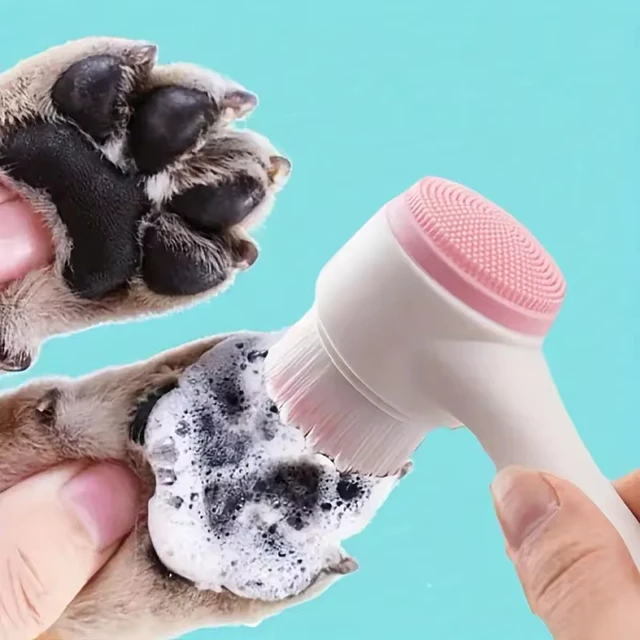 Silicone Pet Paw Cleaner & Massage Brush - Dual-Sided Dog Grooming Tools for Healthy Coats and Claws Silicone Pet Paw Cleaner & Massage Brush - Dual-Sided Dog Grooming Tools for Healthy Coats and Claws
