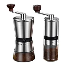 2022 casa portátil manual moedor de café mão moinho de grãos de café com rebarbas cerâmica 6 configurações ajustáveis cozinha ferramenta moedores