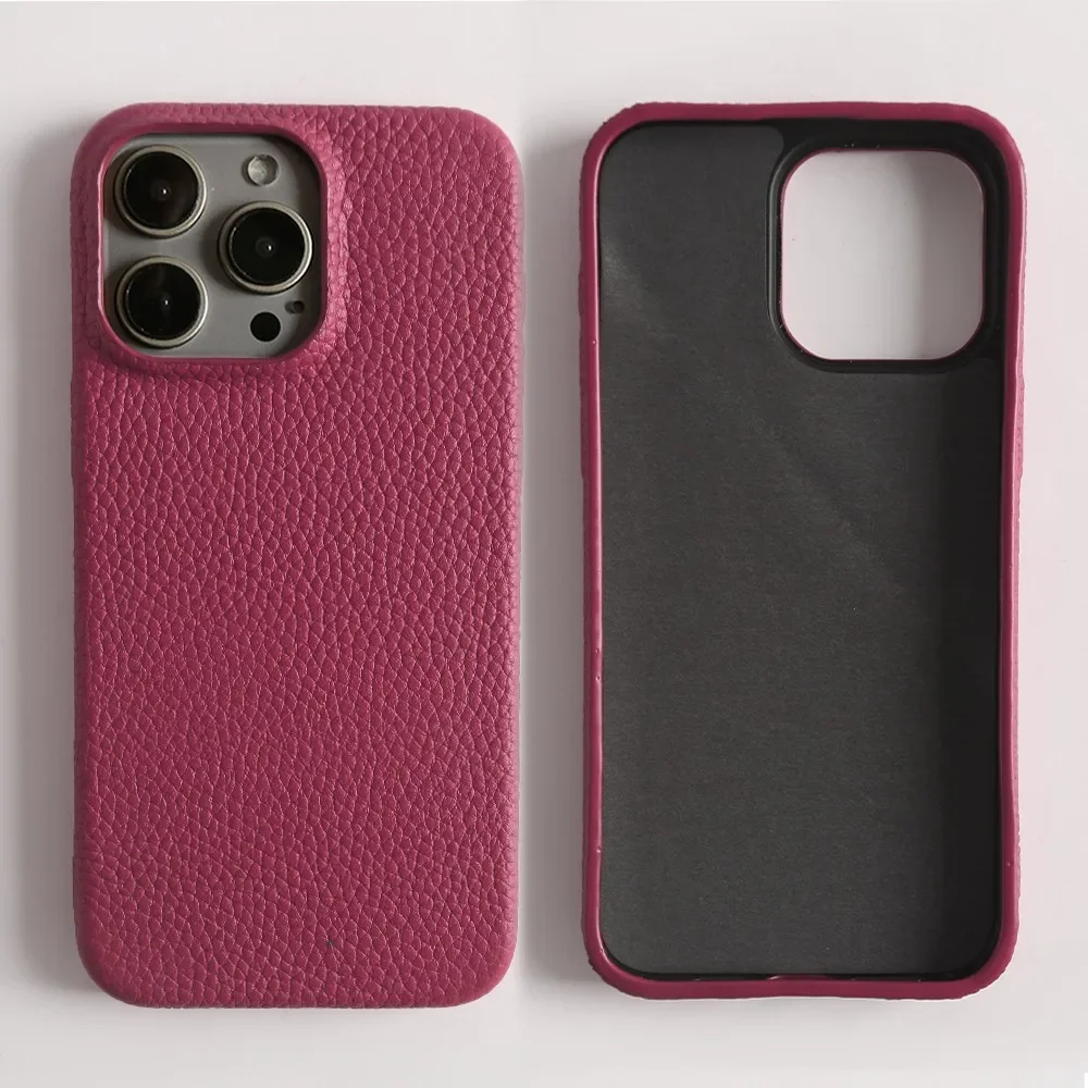 Luxury Full Grain Leather Shockproof Phone Case - Elegant Back Cover