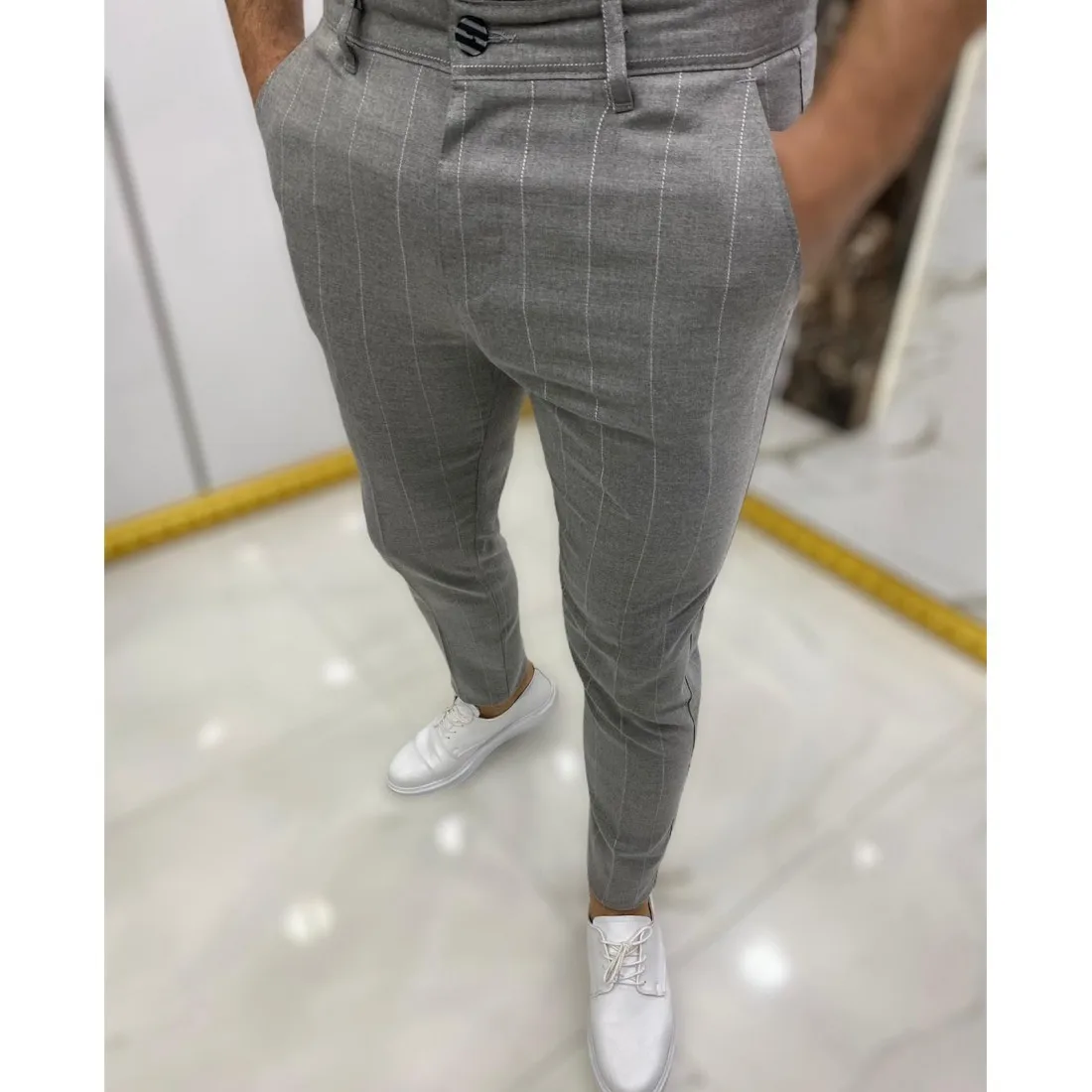 Men's Business Casual Pants Sports Street Foot  Pencil Pants  New  For Business Office Workplace Daily Wear Stretch Pants Summer 4