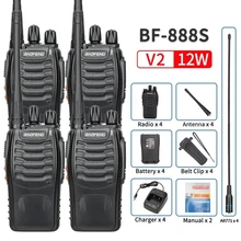  2/4PCS Baofeng BF-888S 12W Walkie Talkie Dual Band Portable Long Range Standby UHF 400-470MHz USB Ham Two Way Radio for Hunting 