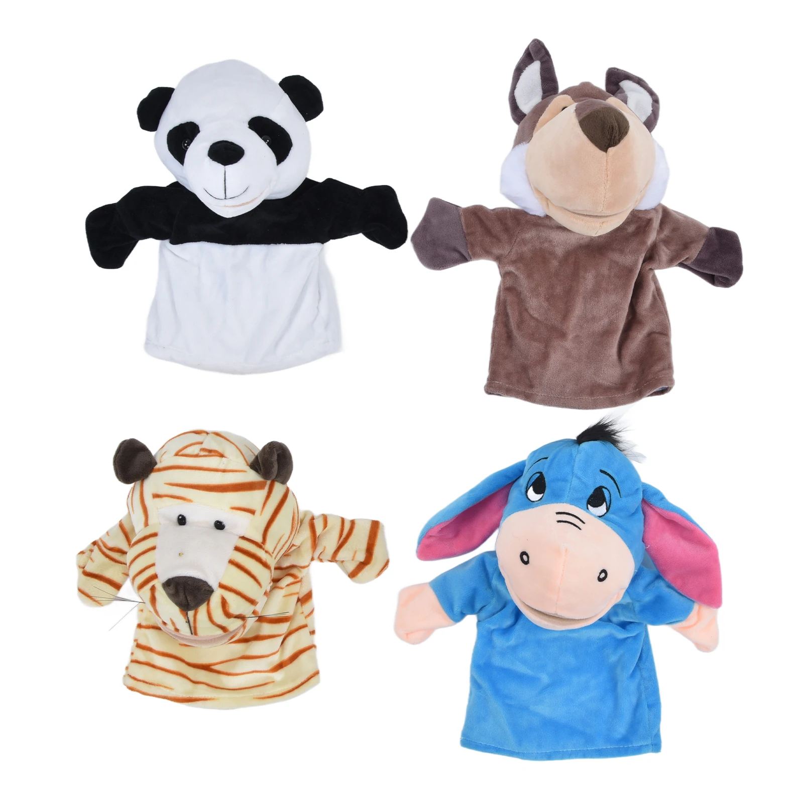 4pcs Animal Hand Puppets Plush Animal Doll Toy With Movable Mouth Parent Children Interaction Toy