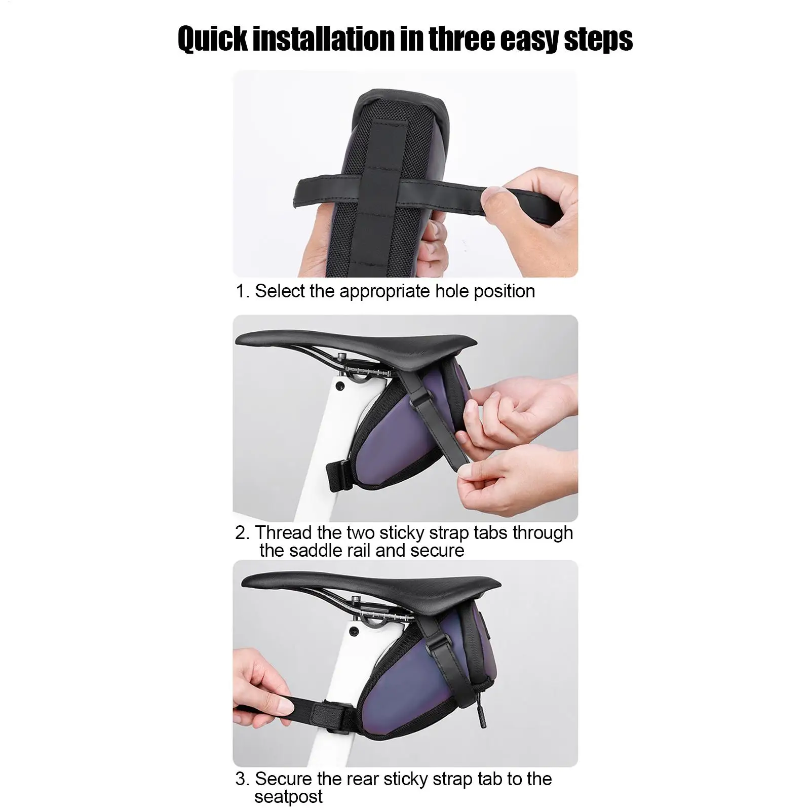 Road Bicycle Tail Bag Reflective Bike Saddle Bag Cycling Seat Tube Pack Wedge Bicycle Rear Seat Bag Cycling Bike Accessory