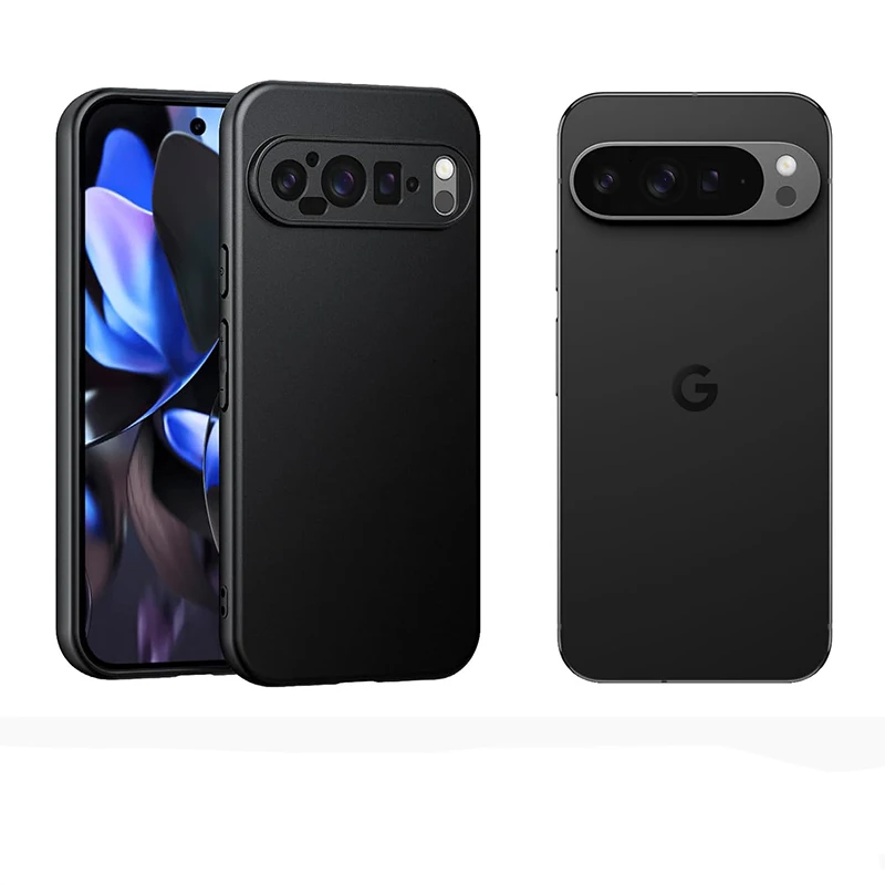 Luxury Matte Silicone Ultra-Thin Soft Case - Solid Black Frosted Shell