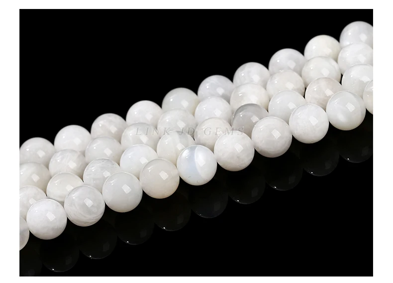 3A Natural Stone White Moonstone Bead Round Loose Spacer Shiny Bead 6 8 10mm For Jewelry Making Diy Necklace Bracelet Accessory