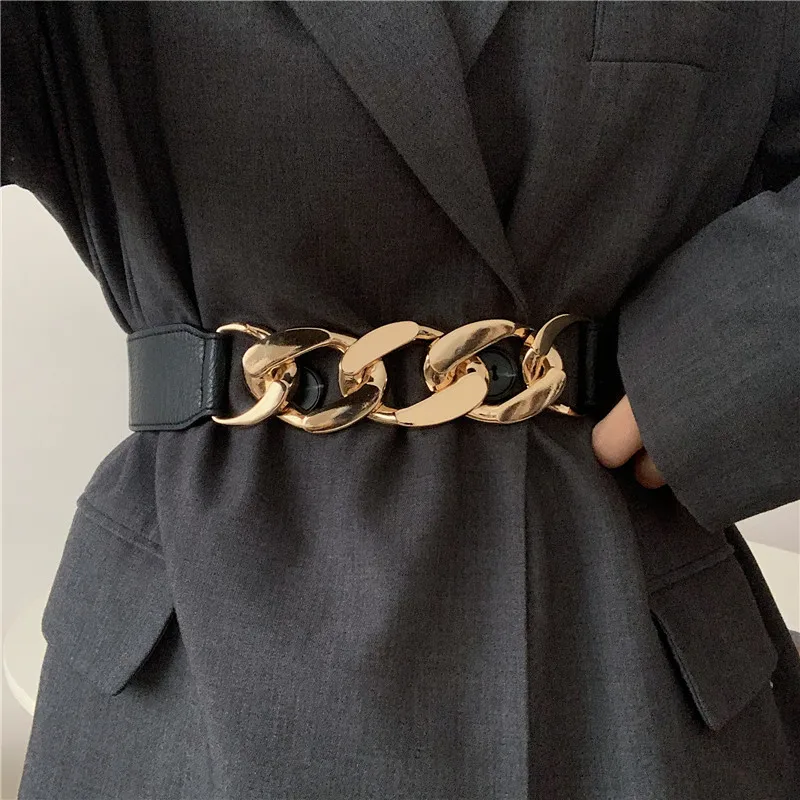 KASURE Stylish Luxury Belts for Female Golden Flower Metal Buckle Woman  Belt with Hole Party Dress Strap Gold Waistband PU Sash