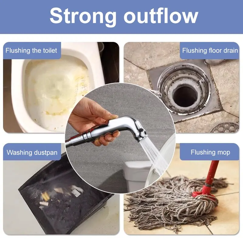 Household toilet flushing gun Toilet Flushing Gun Faucet Washer Toilet Flushing Gun Companion High-Pressure Booster Nozzle Bidet Sprayer Head