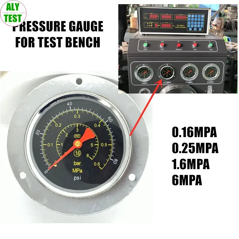 

0.16/0.25/1.6/6MPA Pressure Gauge Diesel Test Bench Part Diameter 133mm
