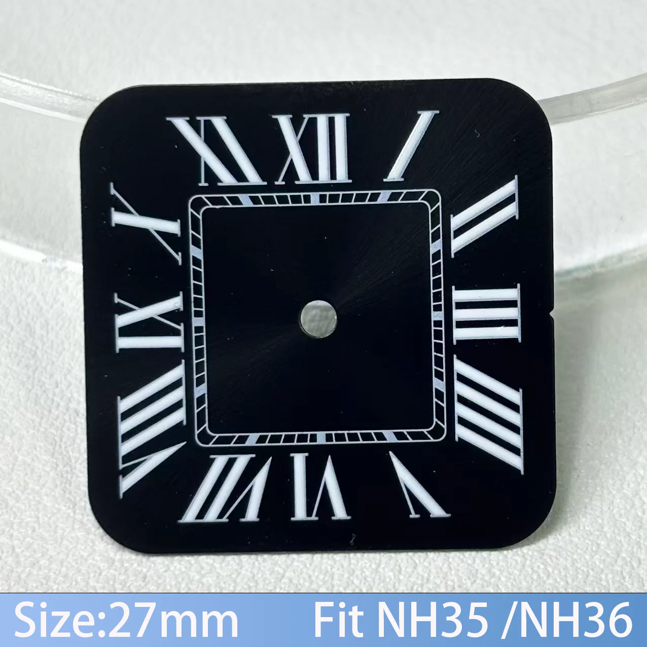 Square Textured Watch Dial with Custom Logo - 27x27mm
