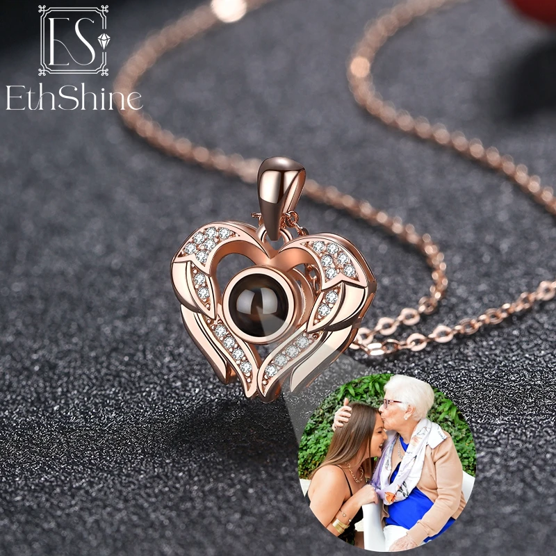 Photo Projection Necklace with Custom Birthstones for Mom – ifshe.com