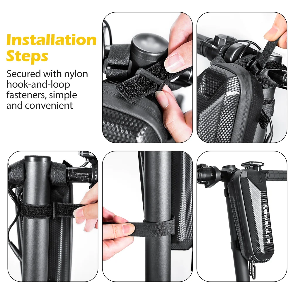 NEWBOLER 0,7 l Elektroroller-Fronttasche, wasserdicht, Klettverschluss, EVA-Elektroroller-Tasche, Universal-Roller – Detail 12