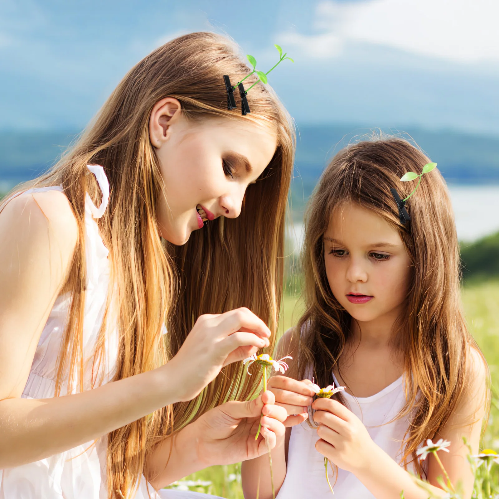 50pcs Sprout Grass Hair Clip Plant Bean Korean Cute Hairpin For Women Girls Women Plant Accessories hair clips hair accessories