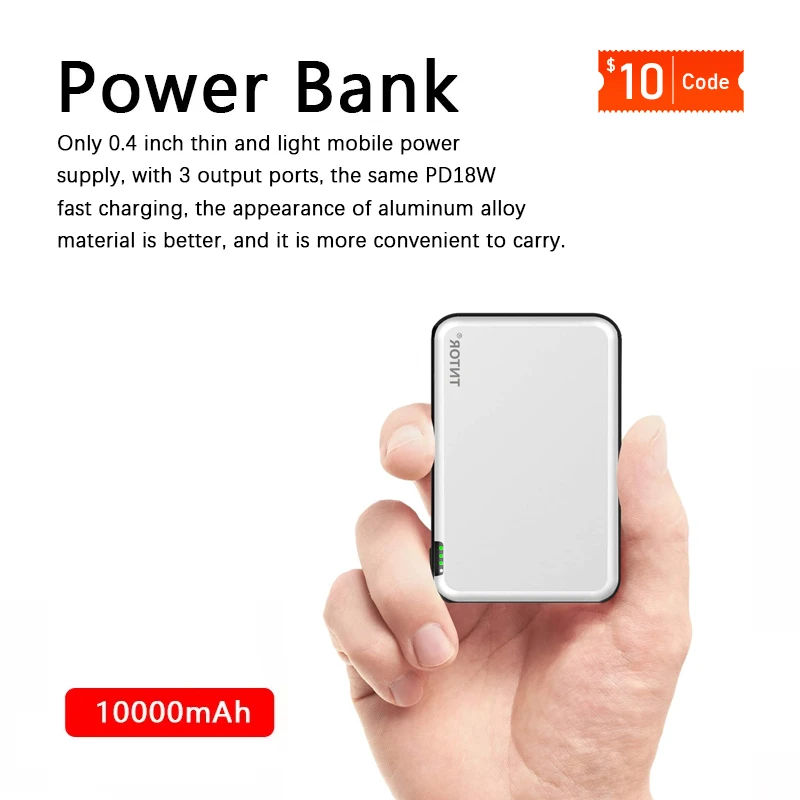 Pind månedlige Lil Tntor Ultra Slim Power Bank 5000mah Usb-c Pd18w Fast Charging Power Bank  Deluxe Aluminum Case External Battery For Iphone Xiaomi - Rechargeable  Batteries - AliExpress