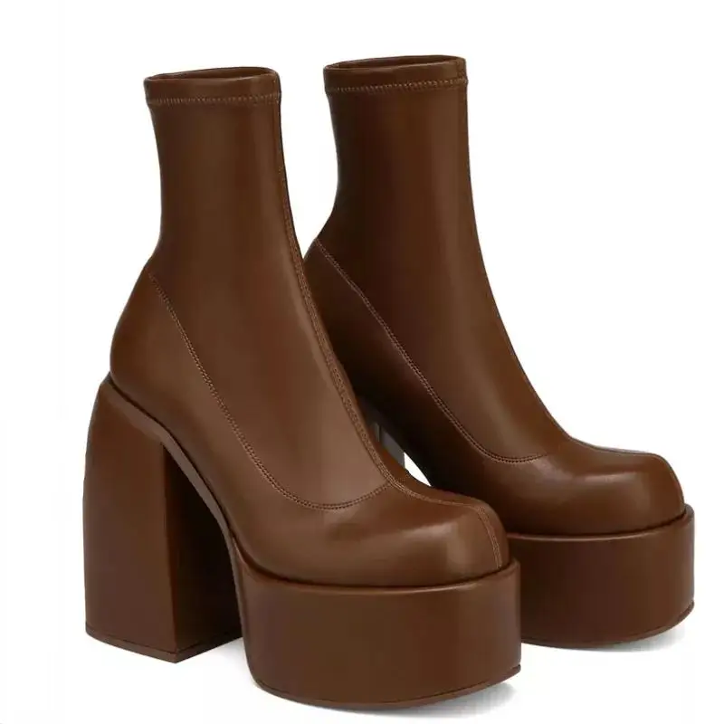 

Женские роскошные брендовые новые женские ботинки на платформе на толстом высоком каблуке женские ботинки женская сексуальная обувь на блочном каблуке Женская обувь на платформе
