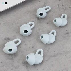 Premium Silicone Ear Tips for Earbuds and Headphones - 2-Pack Replacement Set (Black)