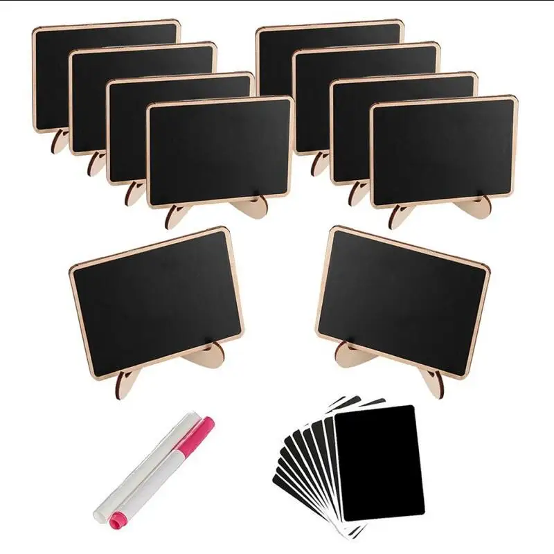 Wooden Chalkboard Wooden Blackboard 10pcs Chalkboards Signs Easel Stand Small Chalkboards Blackboard for Weddings Message Slate