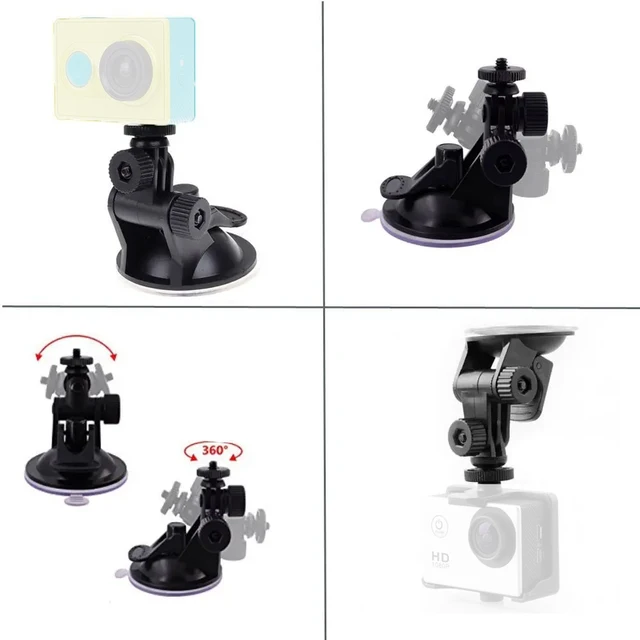 Ventouse pour Gopro 12, support d'accessoires pour Go pro 12 11 10, caméra d'action pour voiture, support monopode en verre 5
