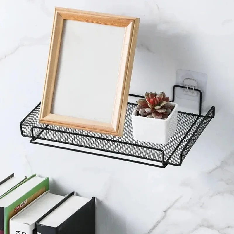 Self-adhesive Shelf Wall-mounted No-drill Storage Box Dish Drying Rack Kitchen Spice Wall Router Rack TV Set-top Box kitchen storage rack dish drying rack spice rack kitchen organizer spice storage shelf kitchen organizer rack wall mounted hook rack