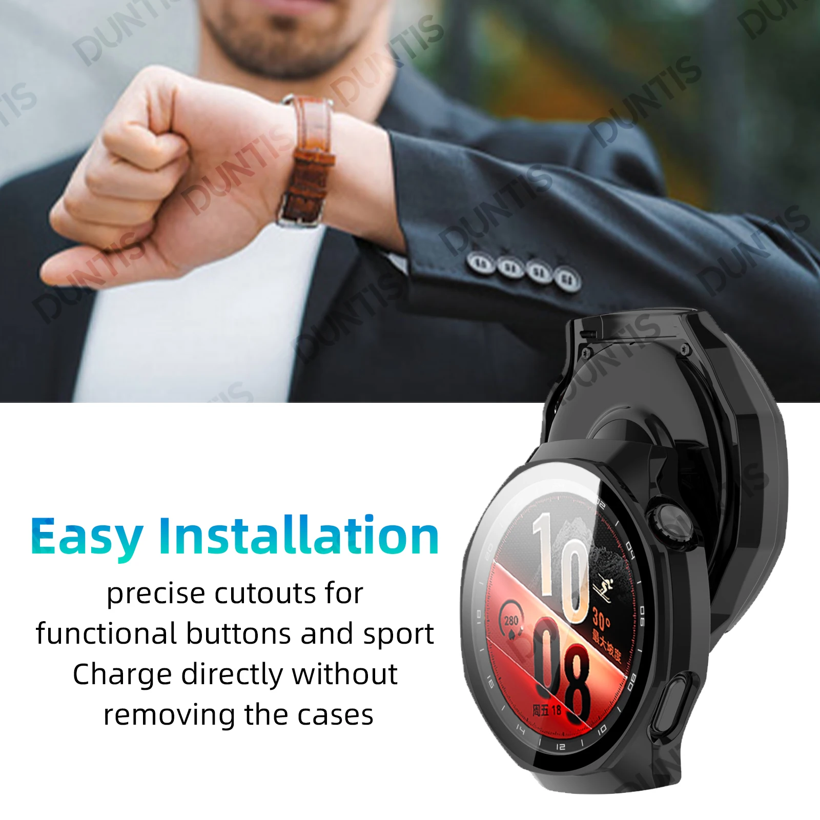 All-Around Protective Case & Screen Protector for Smartwatch - Anti-Scratch Bumper Cover