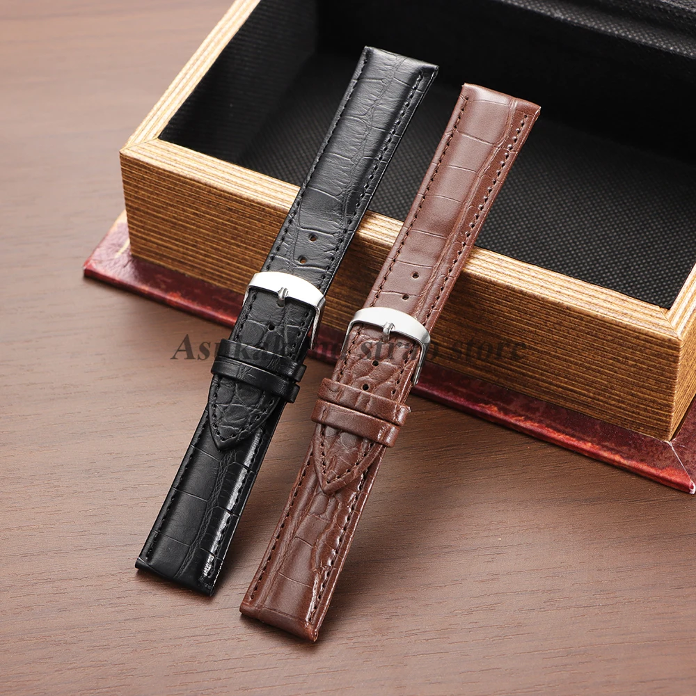 Premium Genuine Leather Watch Band - Universal Wrist Bracelet 12mm to 22mm
