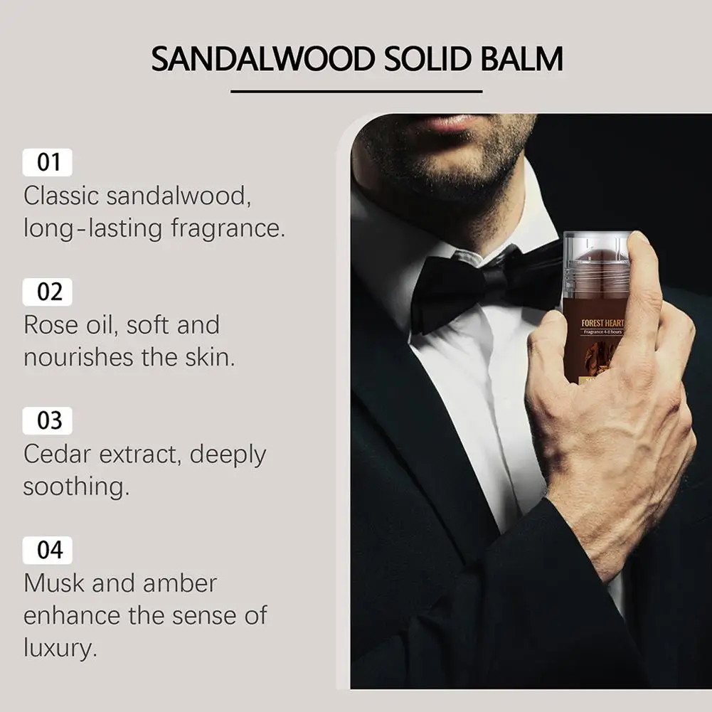 Sandalwood Perfume Balm Long Lasting Body Scent Temptation Flirting Charming Attraction Natural Fragrance Deodorant Solid Stick solid perfume essential oil balm essential oil perfume