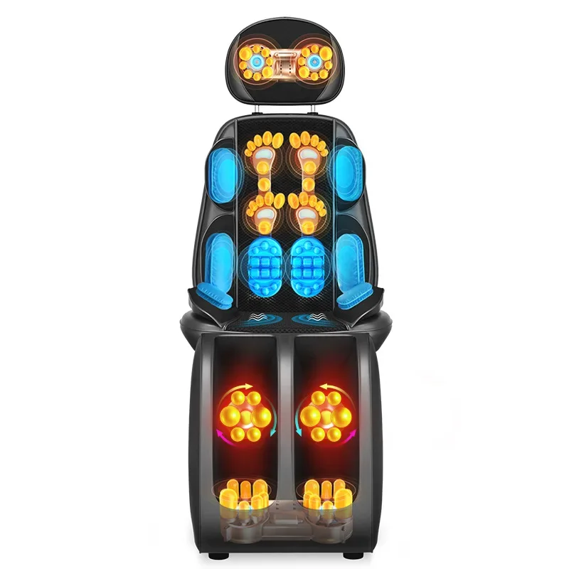Full Spectrum Massage Cushion-Electric Vibrating Chair for Complete Body Relief Neck to Leg with Heating Function