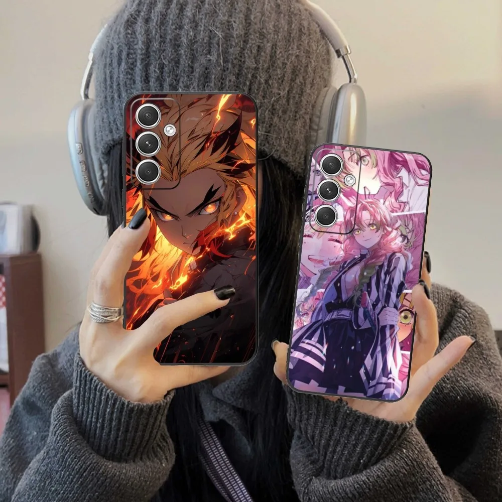Demon Slayer Mobile Cell Phone Case For Samsung Galaxy S24 S23 S22 S21 S20 S10 S9 Plus Fe Ultra Lite Black Phone Cover Funda