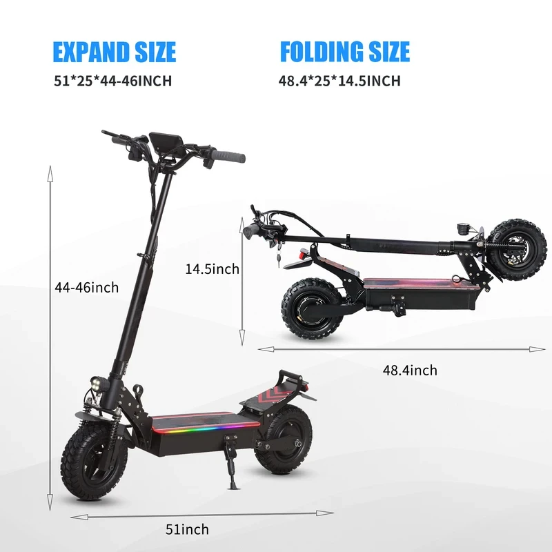 Q30 Adult Electric Scooter-2500W Motor,30MPH Top Speed,48V16AH Battery,11-Inch Off-Road Tires,Folding Sport Commuter E-Scooter
