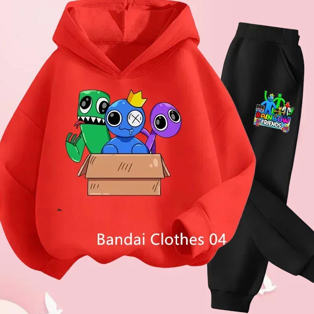 New Rainbow Friends Hoodie Sweater Sweatshirt + Pants Set Spring Fall Kids Baby Girl Boys Kids Toddler Clothes Christmas Gift 5