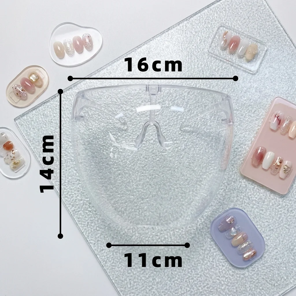 Visiera Protettiva Trasparente Antiappannamento e Antispruzzi per Nail Art, Copertura Completa del Viso, Occhiali di Sicurezza - immagine 6