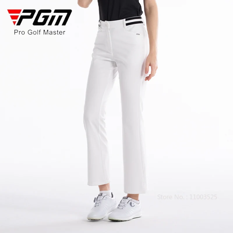 PGM-pantalones de Golf Acampanados para mujer, pantalones deportivos ajustados de cintura alta, pantalones de chándal casuales con cintura elástica