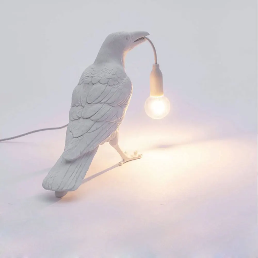 Nordic Resin Bird Wall Lamp Foyer Parlor Bedroom Bedside Sconce Creative Animal Decoration Desk Lamp Corridor Aisle Night Light black wall lights