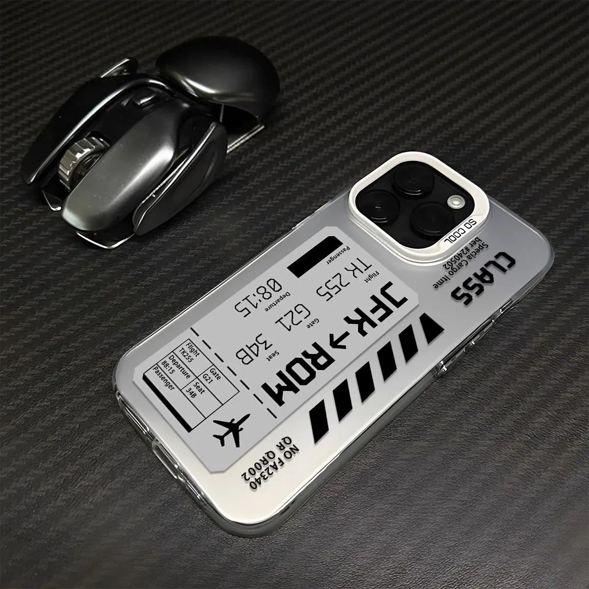 Deluxe Plane Ticket Design Matte Shockproof Phone Case