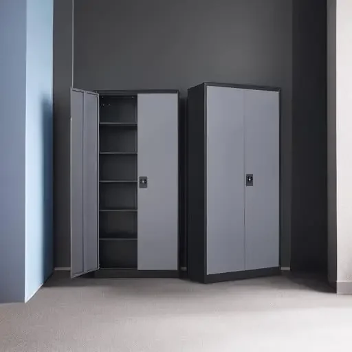 Metal Storage Cabinet with Locking Doors, Black Garage Lockable Steel Cabinets with 4 Doors and 5 Shelves for Home, Garag 2