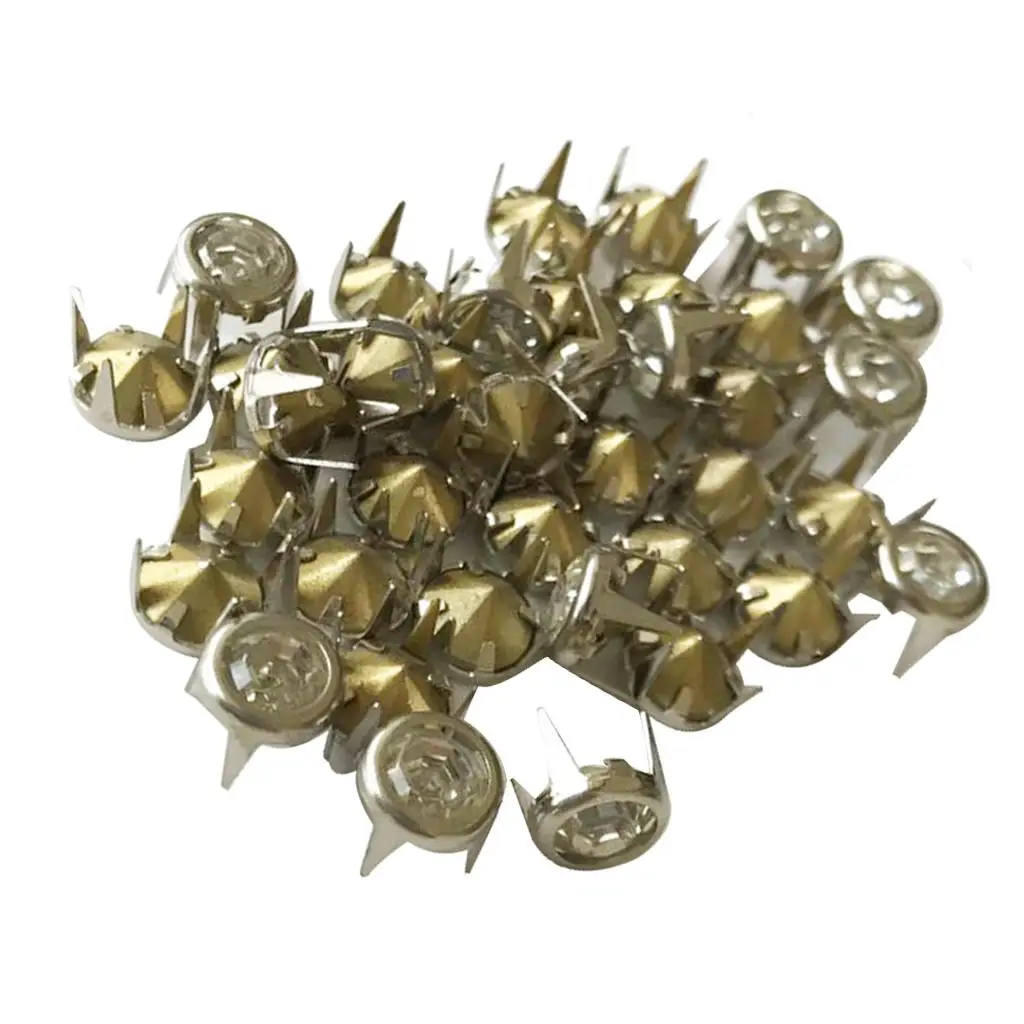 50x Round Crystal Rhinestone Studs Punk Clothes Clothing Sewing
