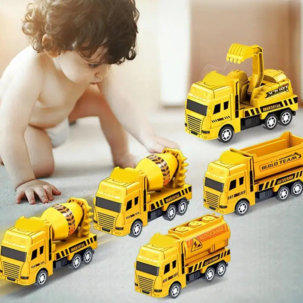 1PC Funny Baby Car Toy Mini Inertia With Optional Excavator/Sanitation/Garbage Kids Favor Education Toy Play M8U3