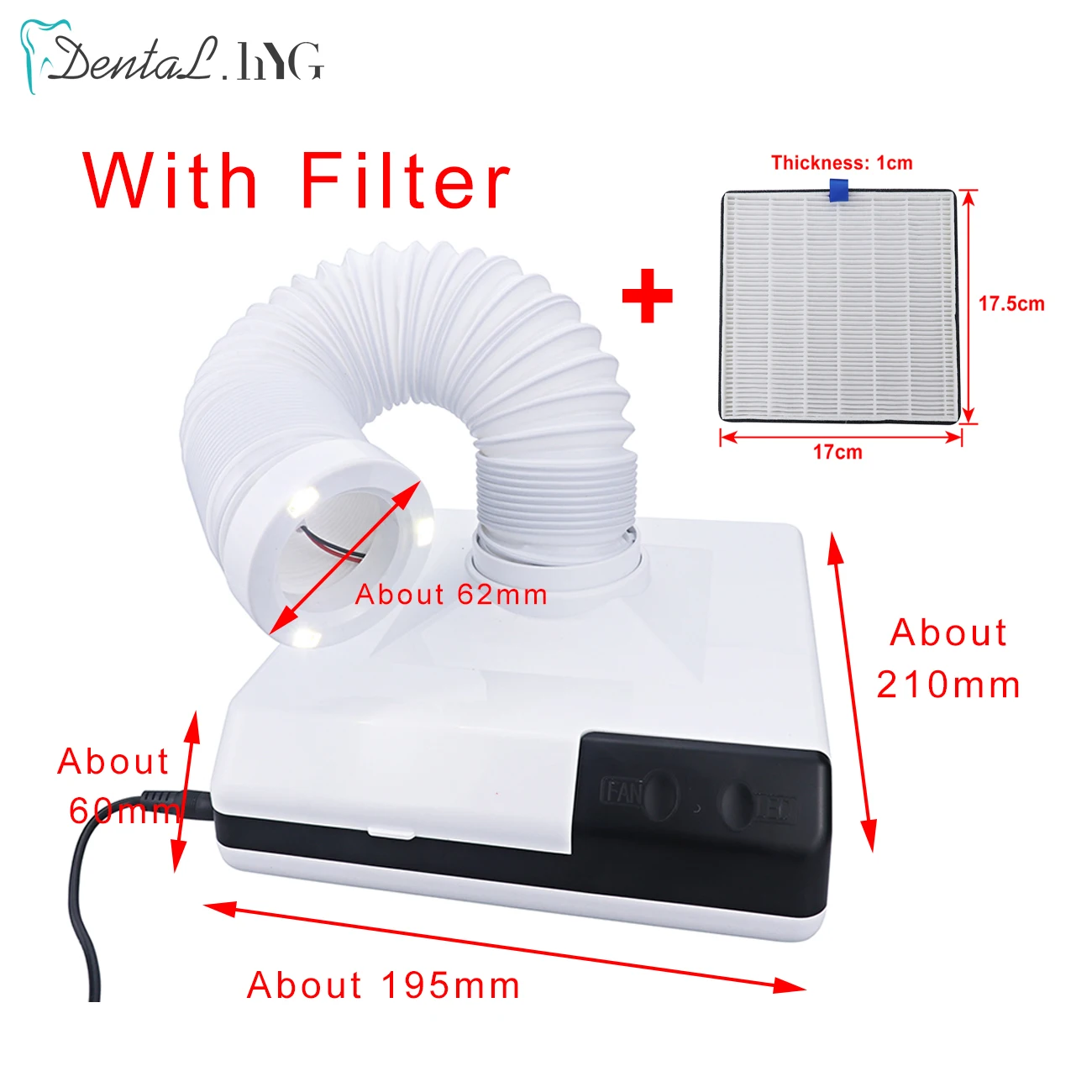 60w Strong Power Dust Collector Extractor Dental Vacuum Cleaner Dental