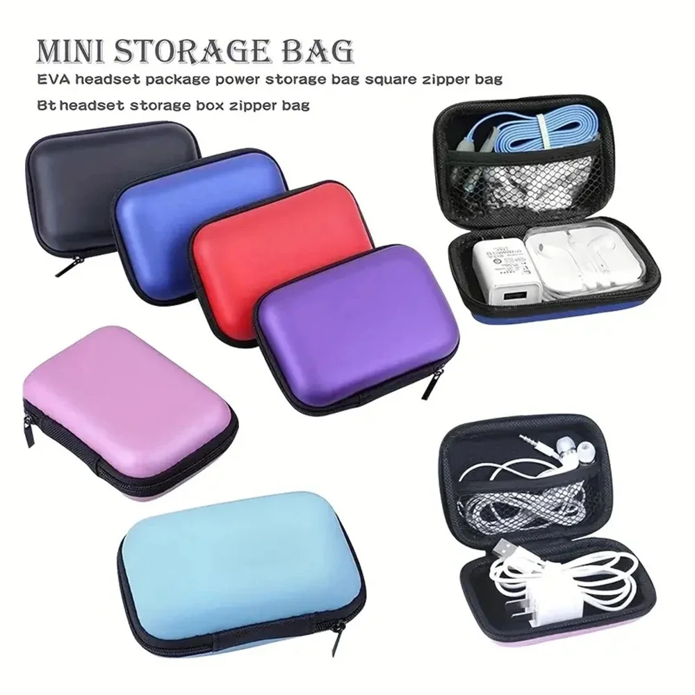 Data Cable Usb Flash Drive Headphone Storage Bag Travel Portable Eva Bag Mobile Phone Charger Data Cable Protection Zipper Pouch data cable storage bag