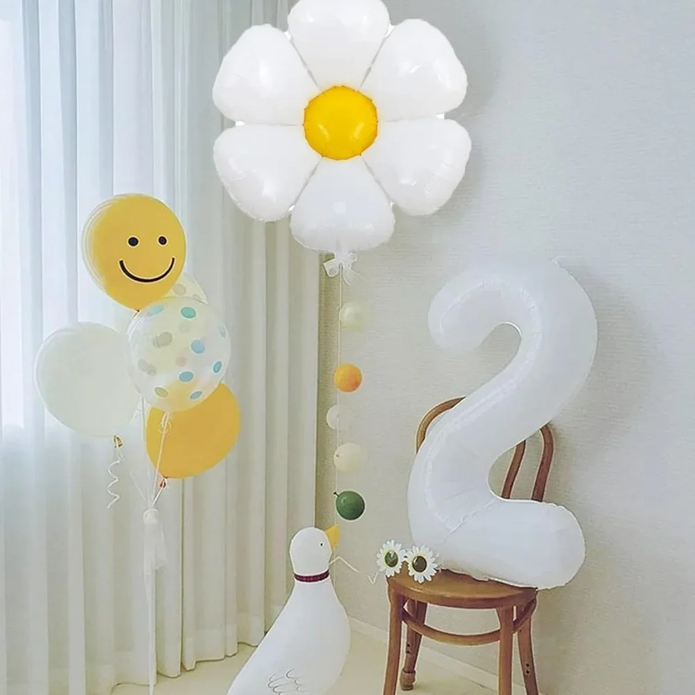 1/3PCS Cute Daisy Balloons Huge White Sunflower Aluminum Film Balloon Childrens Gifts Birthday Wedding Party Decoration Supplies