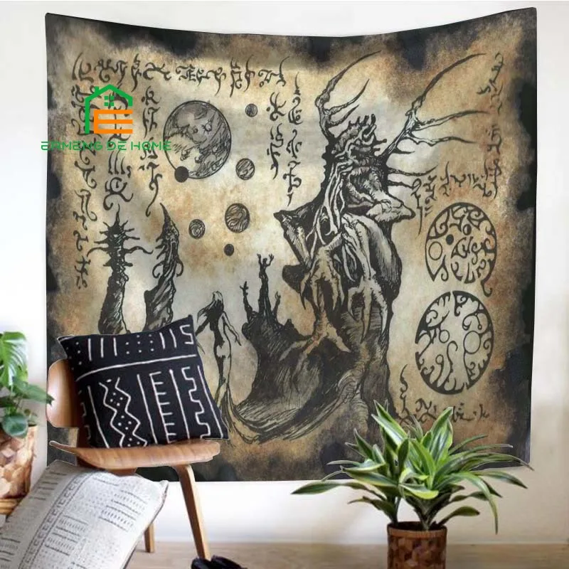 

Dark Necronomicon Cthulhu Mythological Monster Tapestry Wall Hanging Dark Style Wall Tapestries Wall Art Decor