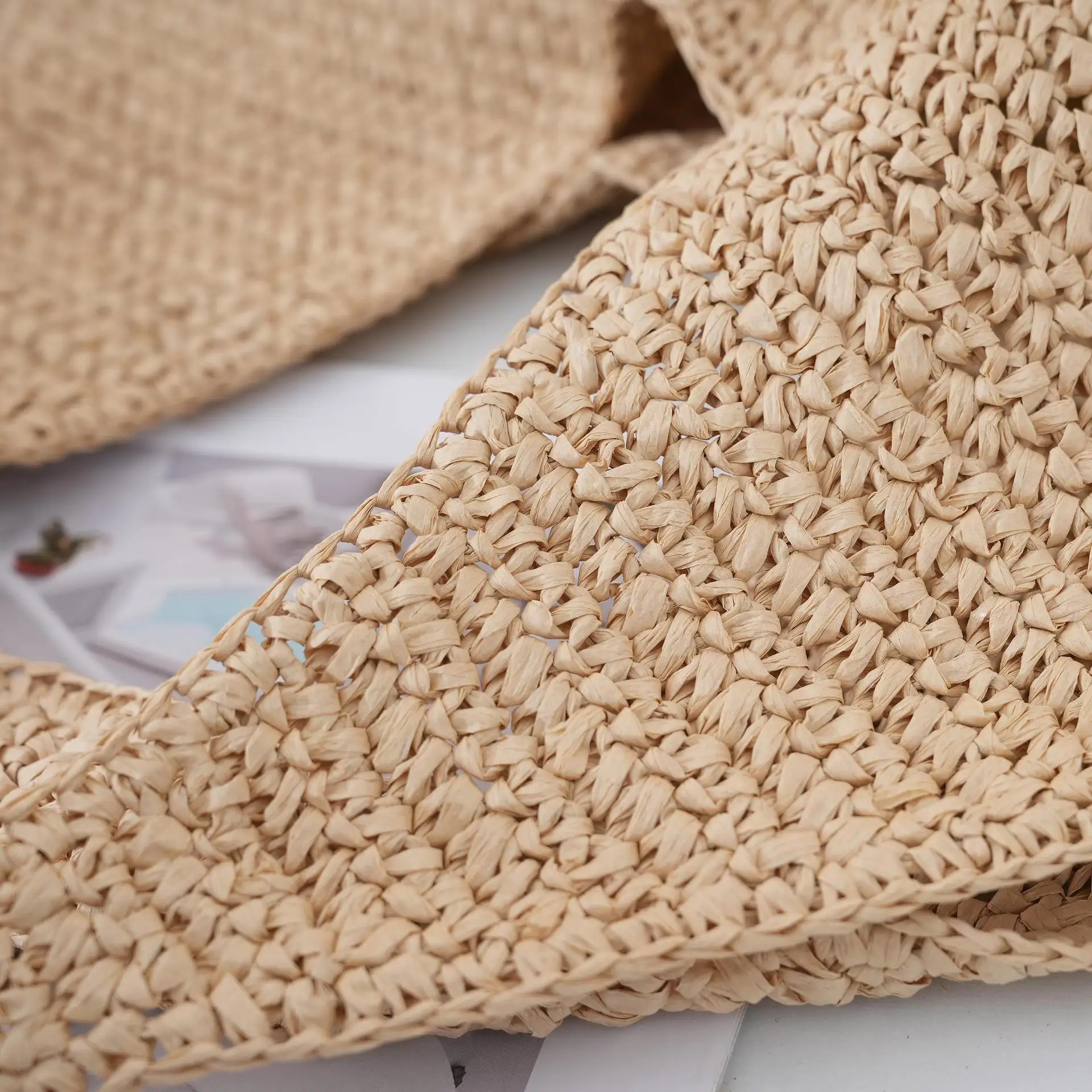 Large Capacity Straw Hobo Bag Handmade Summer Beach Handbag_voghion.com