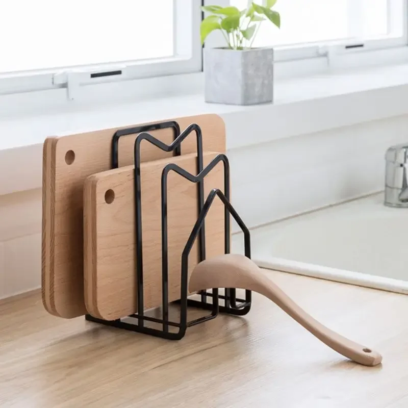 Iron Art Rack Shelf Multi Layer Space Saving Organizer Cutting Board Pot Lid Plates Stand Holder Storage For Kitchen Home Decor