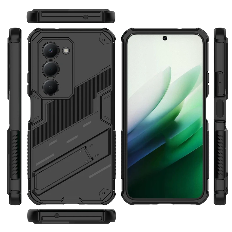 Shockproof Anti-Knock Armor Phone Holder Case - Full Back Cover