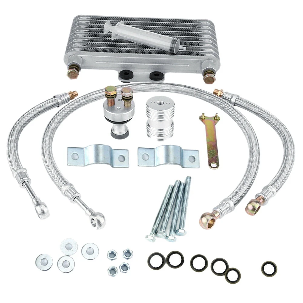 

Oil Cooler Radiator Kit 125Ml Aluminum Silver for Honda CB CG Engine