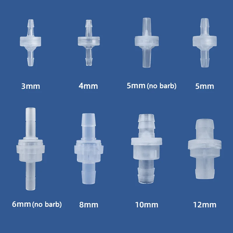 

1-5pcs 3/4/5/6/8/10/12mmPlastic Barb Connector Equal Check Valve One-Way Pagoda Inline Non-Return Gas Liquid Water Fluid Stopper