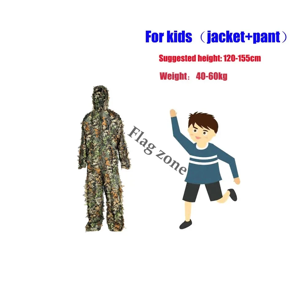 3D Hunting Clothes Sniper Airsoft Ghillie Suit Uniform Men Women Kids Outdoor Airsoft CS War Battle Clothing Paintball Jackets tactical suit ghillie suit combat uniform