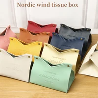 High-end Leather Tissue Box Hotel Room Home Living Room Light Luxury Creative Design Pumping Box Napkin Holder Car Tissue Holder 1