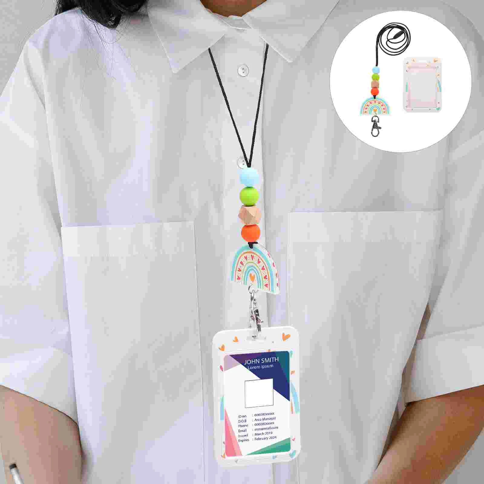 

Reusable Id Badge Holder Vertical Lanyard for Women Cover Nurse Card Sleeve Pouch Lanyards with Name Protector